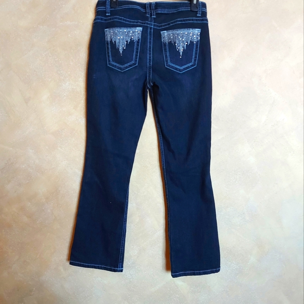 navy blue jeans bootcut